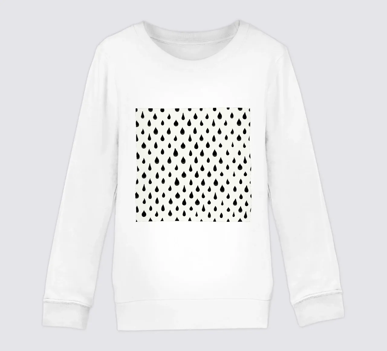 Active wear, modello semplice con gocce d'acqua nere disegnate a mano felpa bambino da gulsengunel
