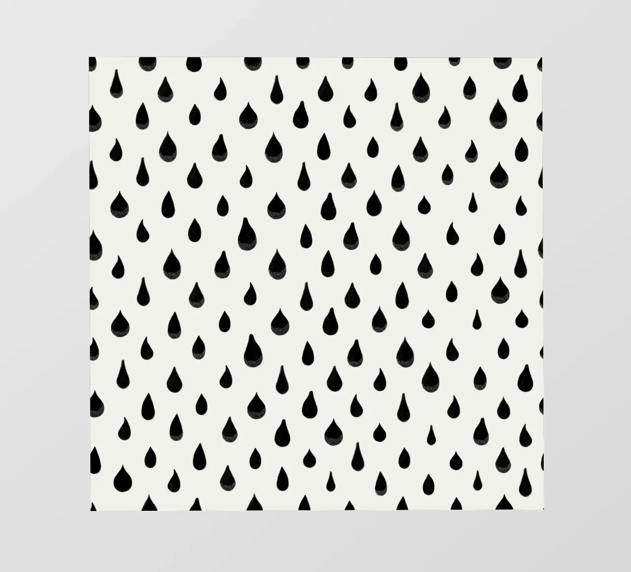 Active wear, modello semplice con gocce d'acqua nere disegnate a mano telo in pvc da gulsengunel