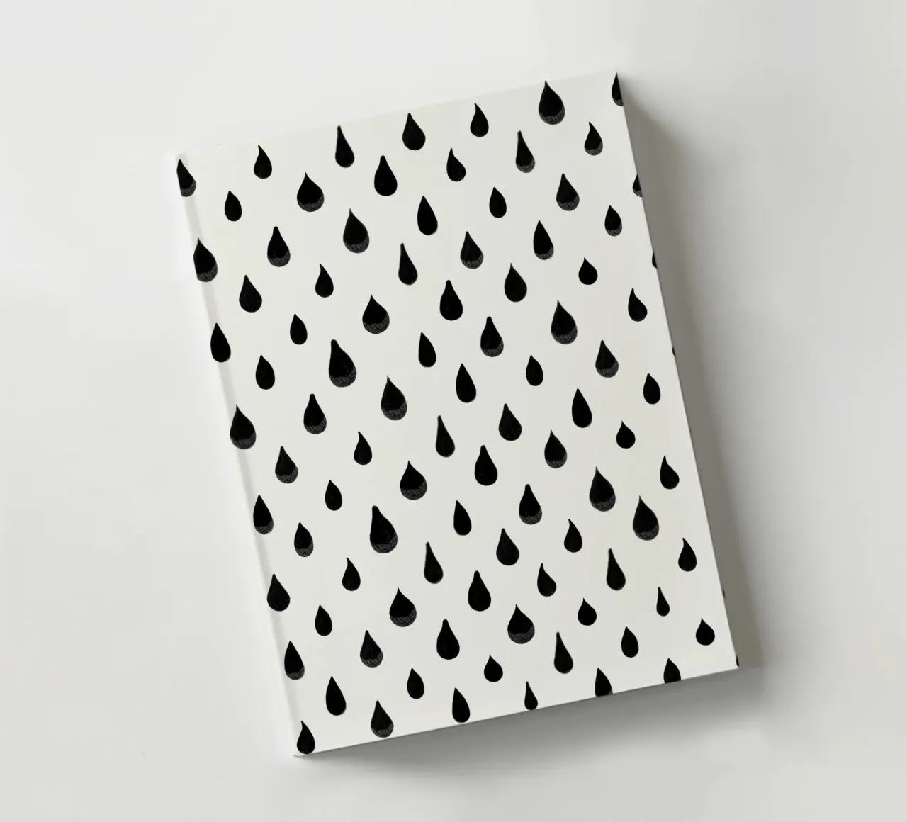 Active wear hand drawn black water drops simple pattern notebook by gulsengunel