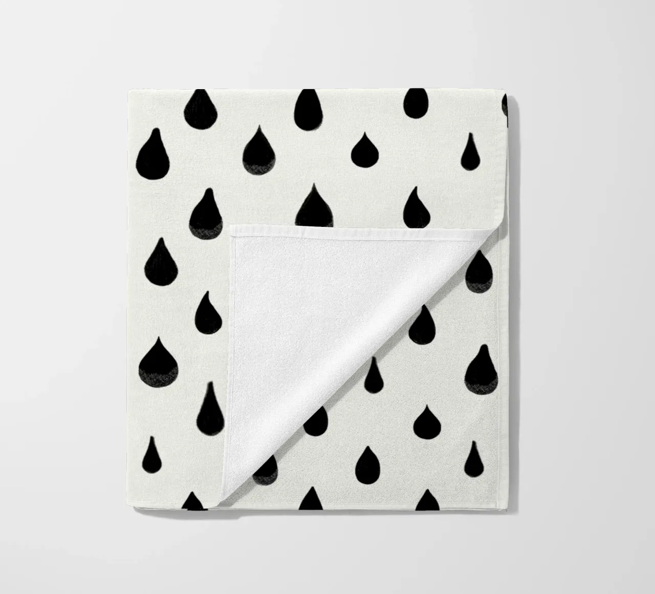 Active wear, modello semplice con gocce d'acqua nere disegnate a mano telo mare da gulsengunel