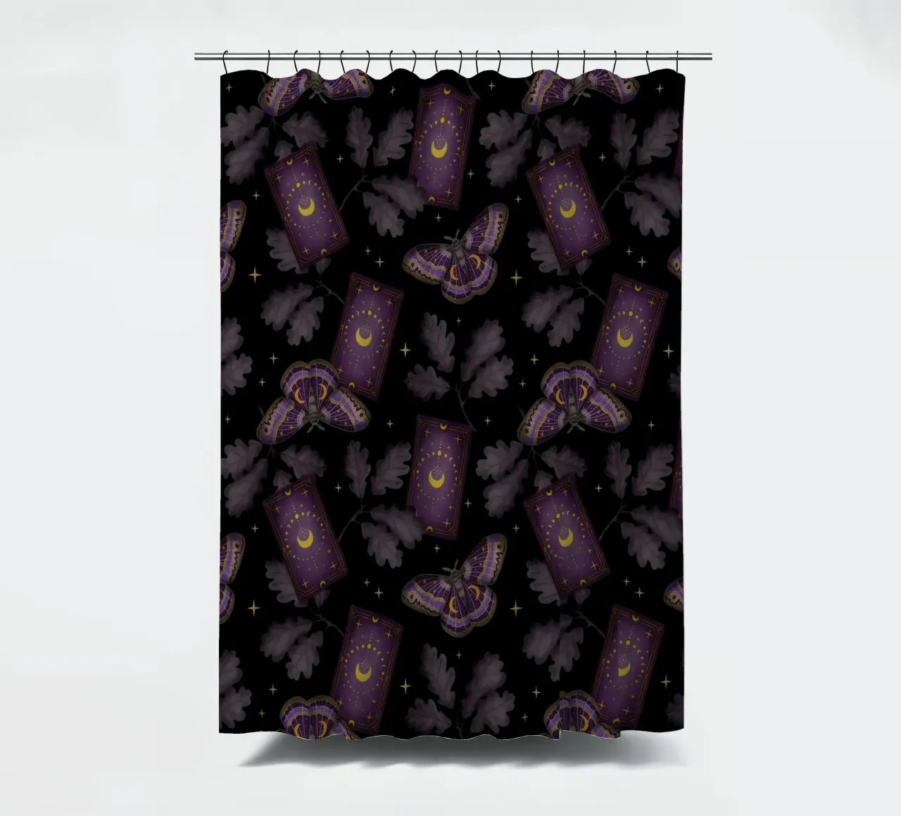 Nocturna Tarot shower curtain by Vivi Nicolin