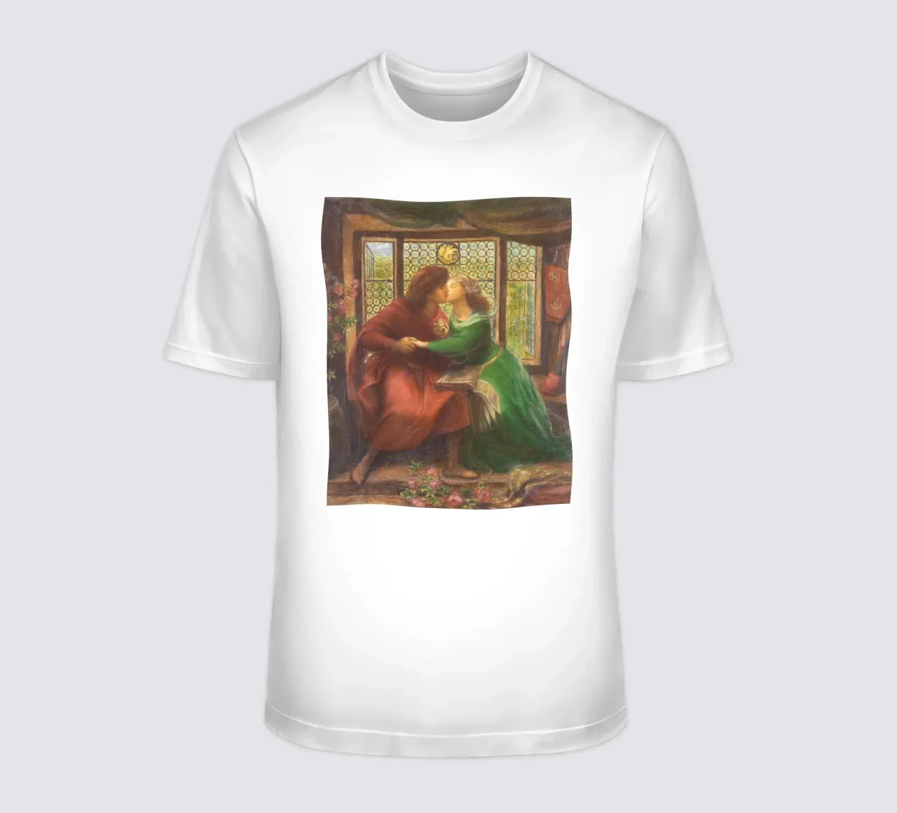 Paolo and Francesca da Rimini by Dante Gabriel Rossetti t-shirt da Venus Art