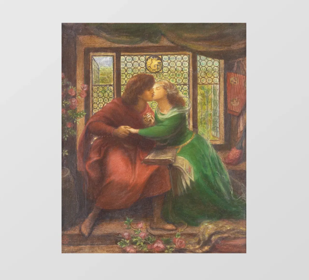 Paolo and Francesca da Rimini by Dante Gabriel Rossetti pellicola backlit da Venus Art