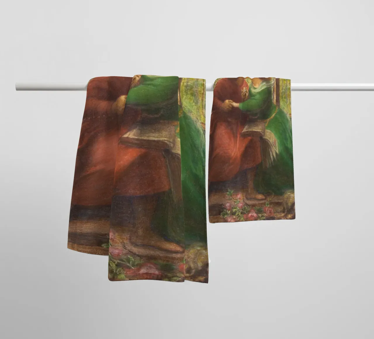 Paolo and Francesca da Rimini by Dante Gabriel Rossetti asciugamano da bagno da Venus Art
