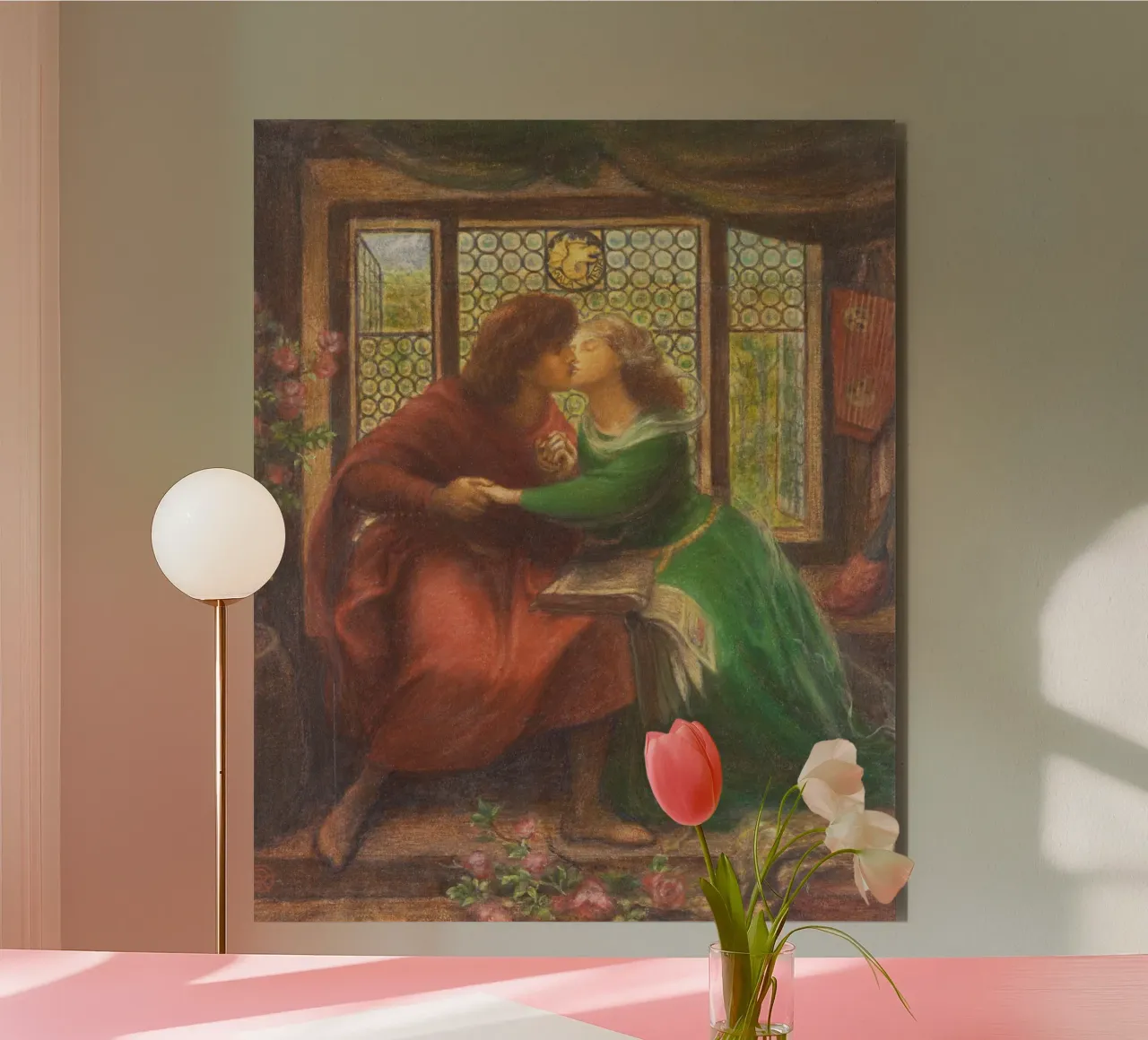 Paolo and Francesca da Rimini by Dante Gabriel Rossetti alluminio dibond da Venus Art