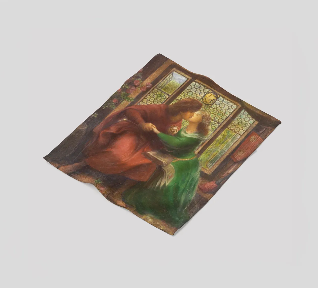Paolo and Francesca da Rimini by Dante Gabriel Rossetti coperta in pile da Venus Art