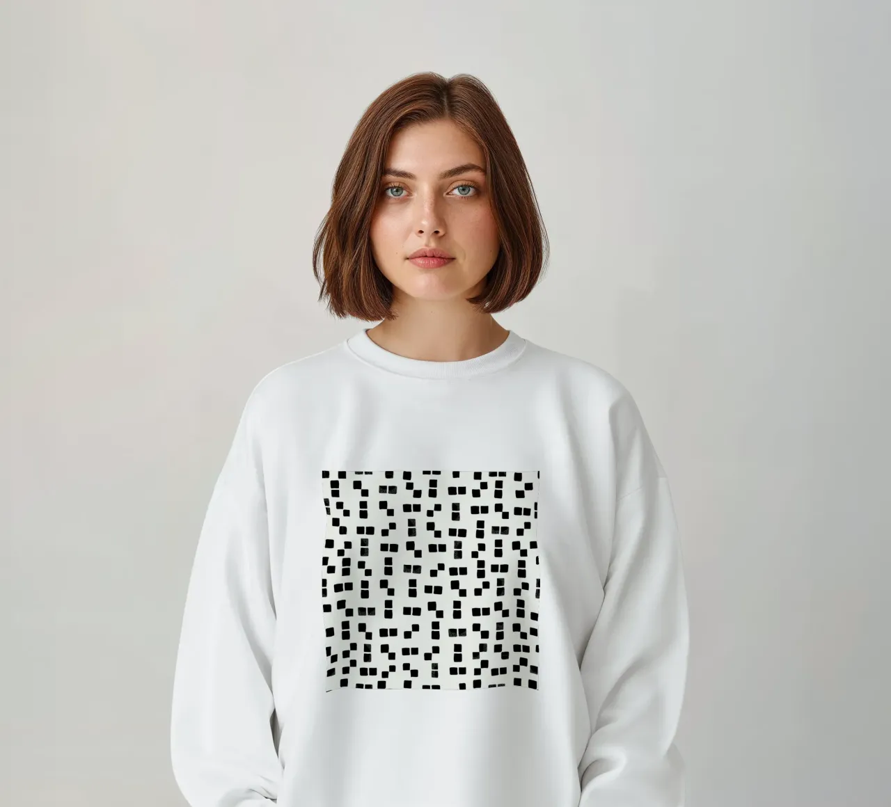 Active wear motivo semplice disegnato a mano a quadretti neri felpa da gulsengunel