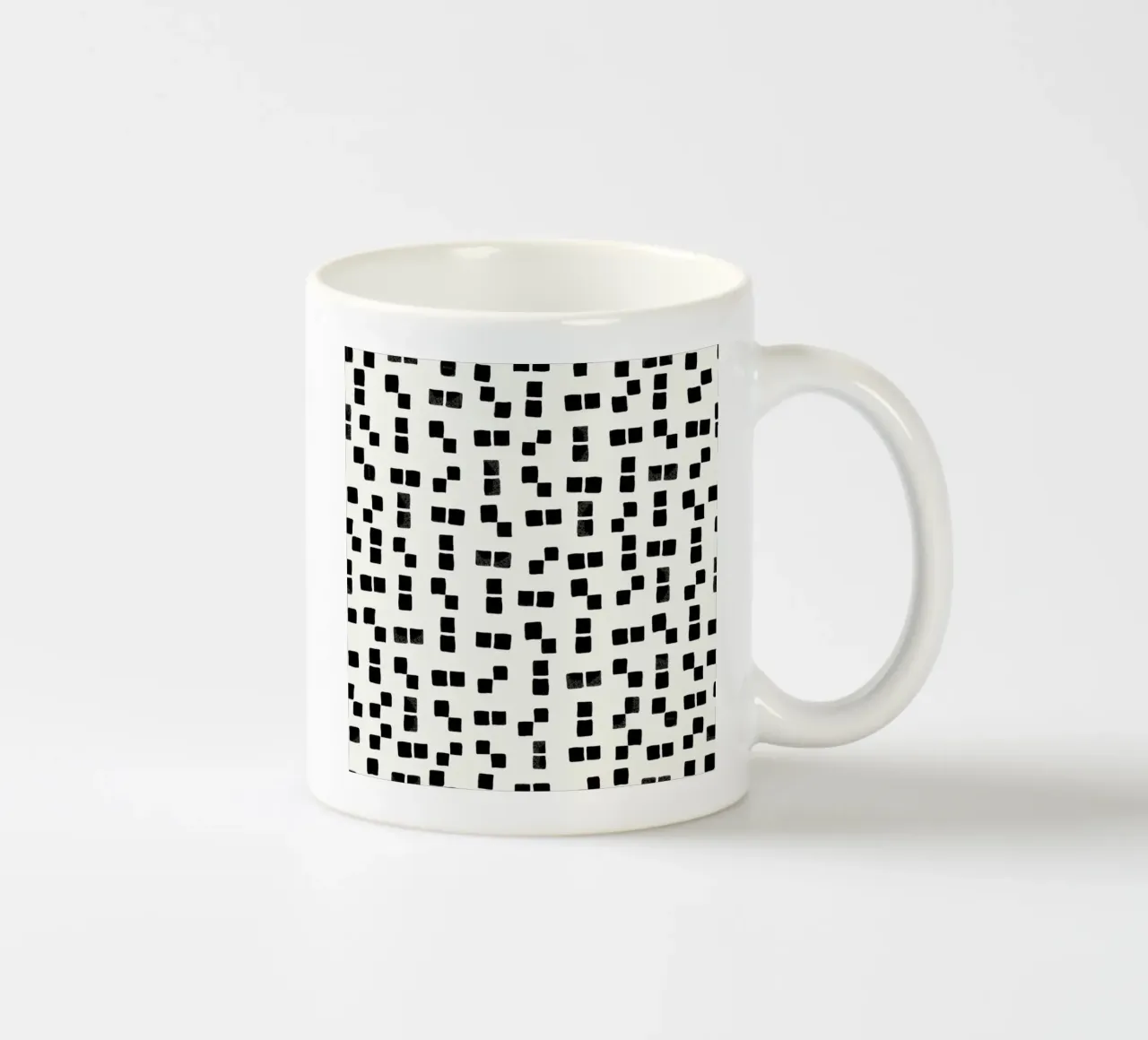 Active wear motivo semplice disegnato a mano a quadretti neri tazza in ceramica da gulsengunel