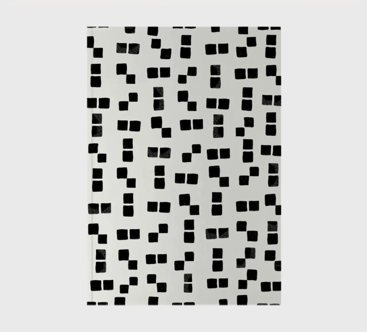 Active wear hand drawn black squares simple pattern notebook by gulsengunel