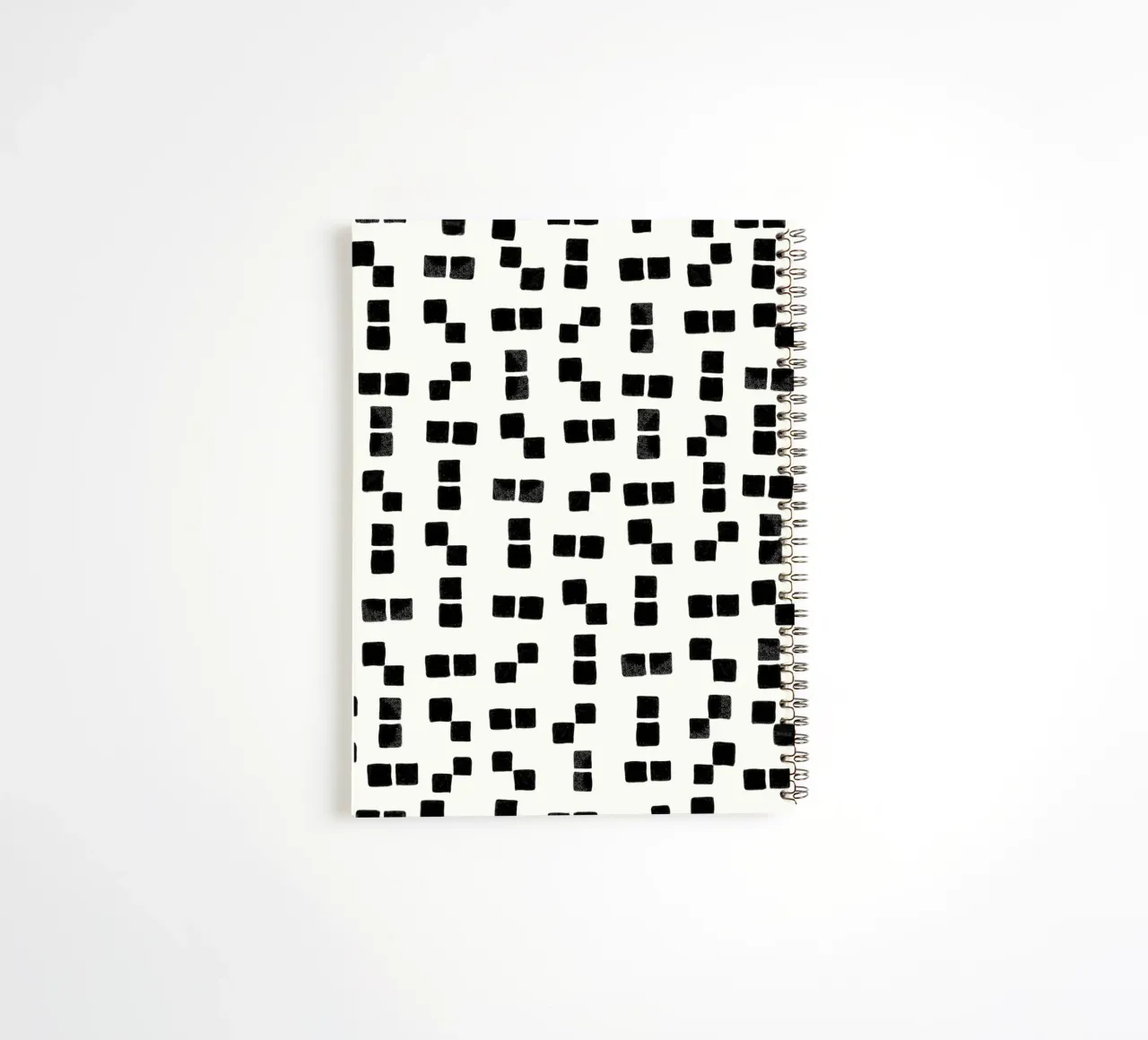 Active wear hand drawn black squares simple pattern spiral notebook by gulsengunel
