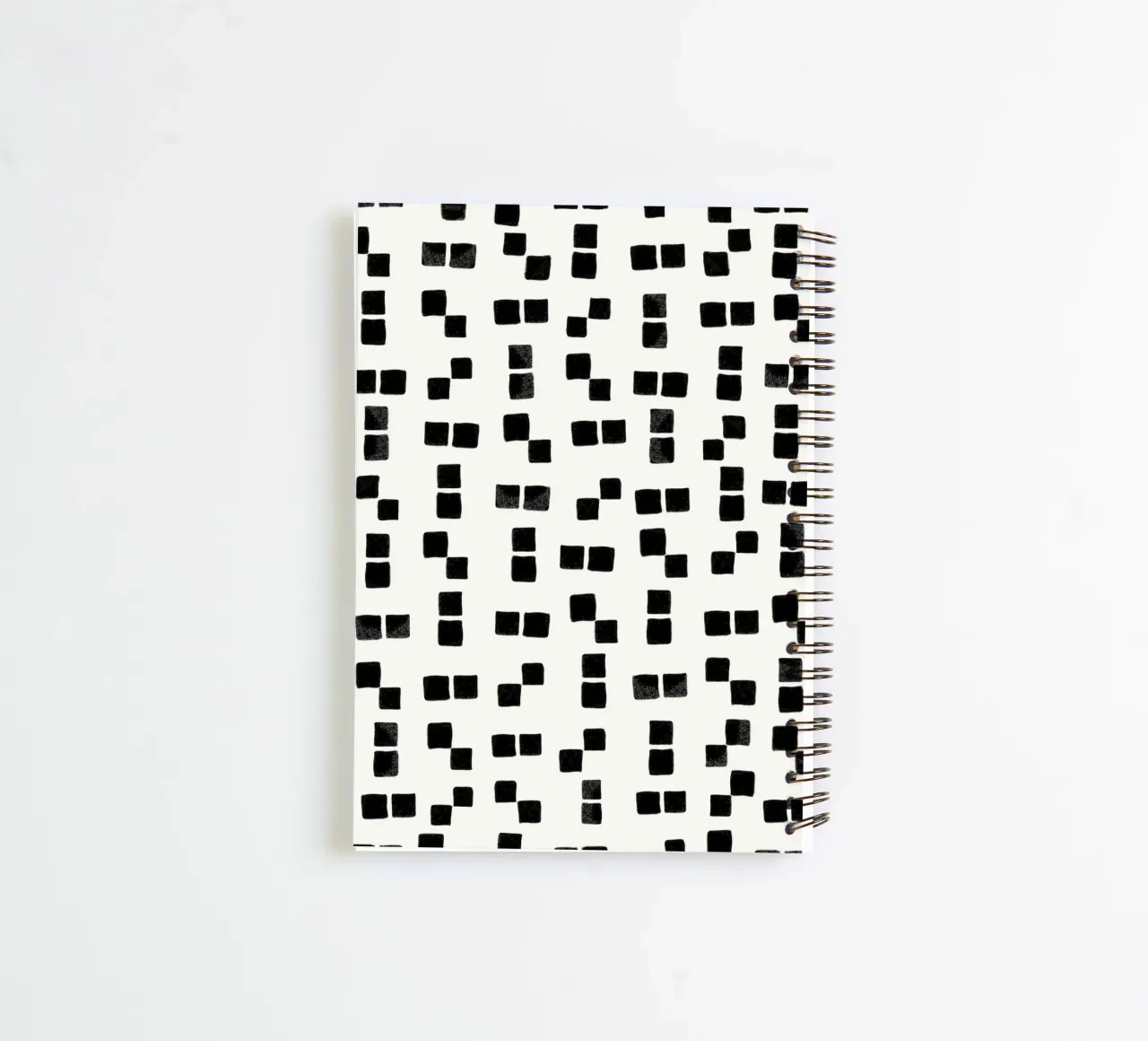 Active wear hand drawn black squares simple pattern spiral notebook by gulsengunel