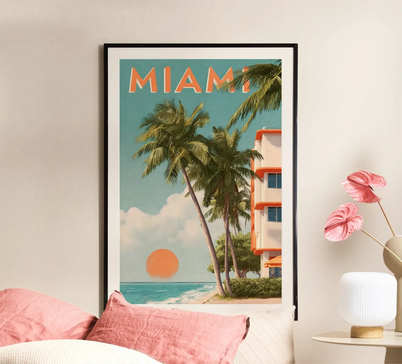 Miami vintage Reiseposter Poster von Vintage Travel Art