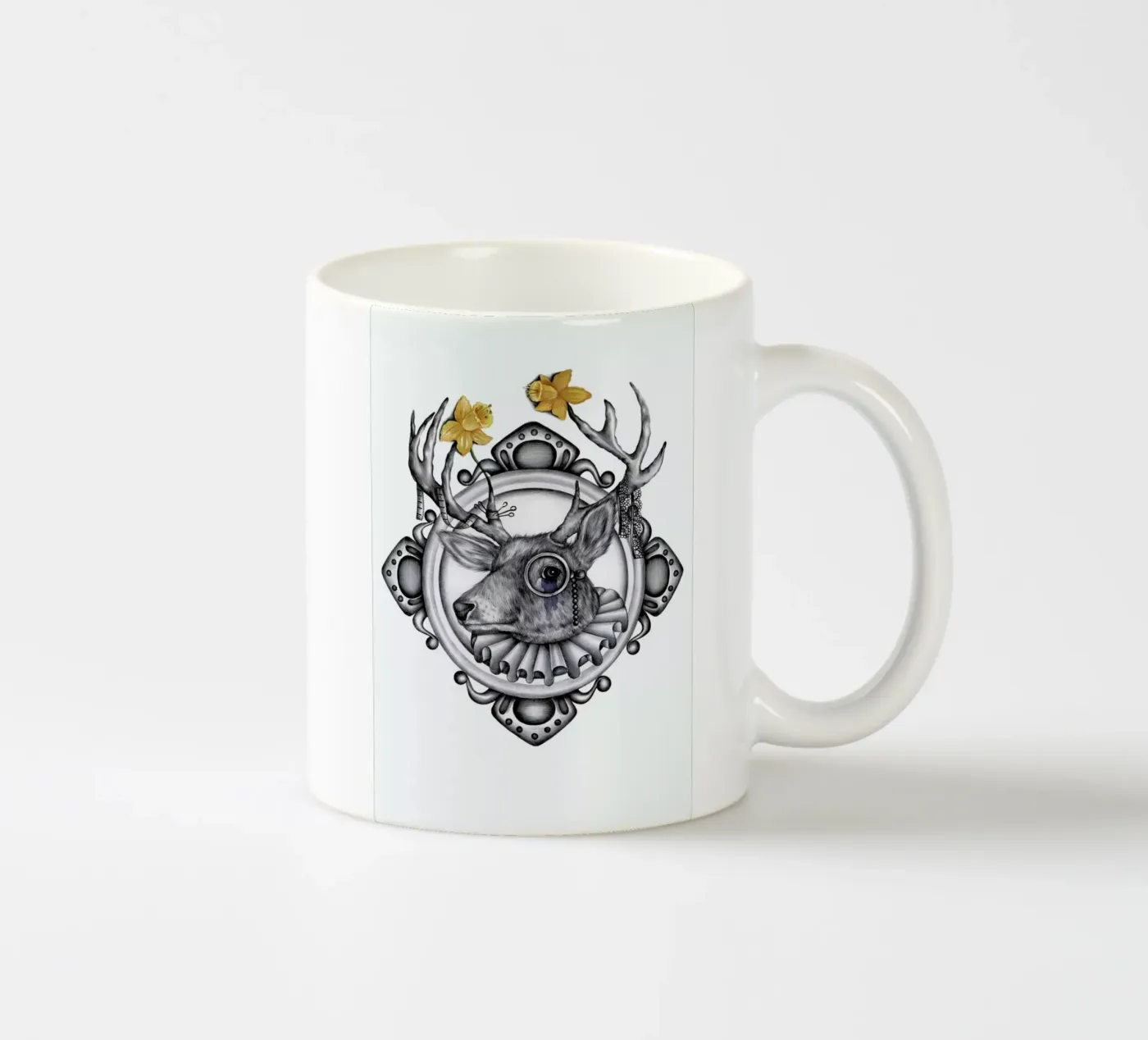 Deer ceramic mug by Maria Vdovichenko