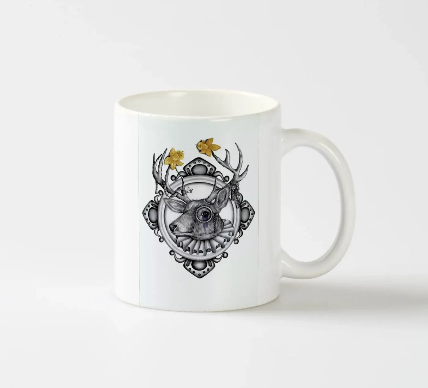 Deer ceramic mug by Maria Vdovichenko