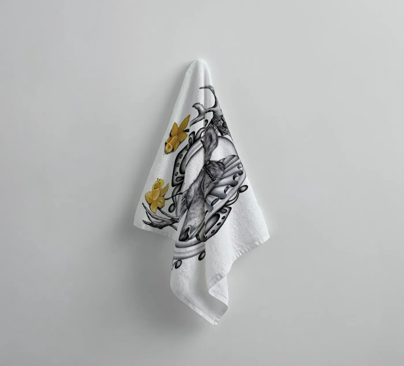 Deer towel by Maria Vdovichenko