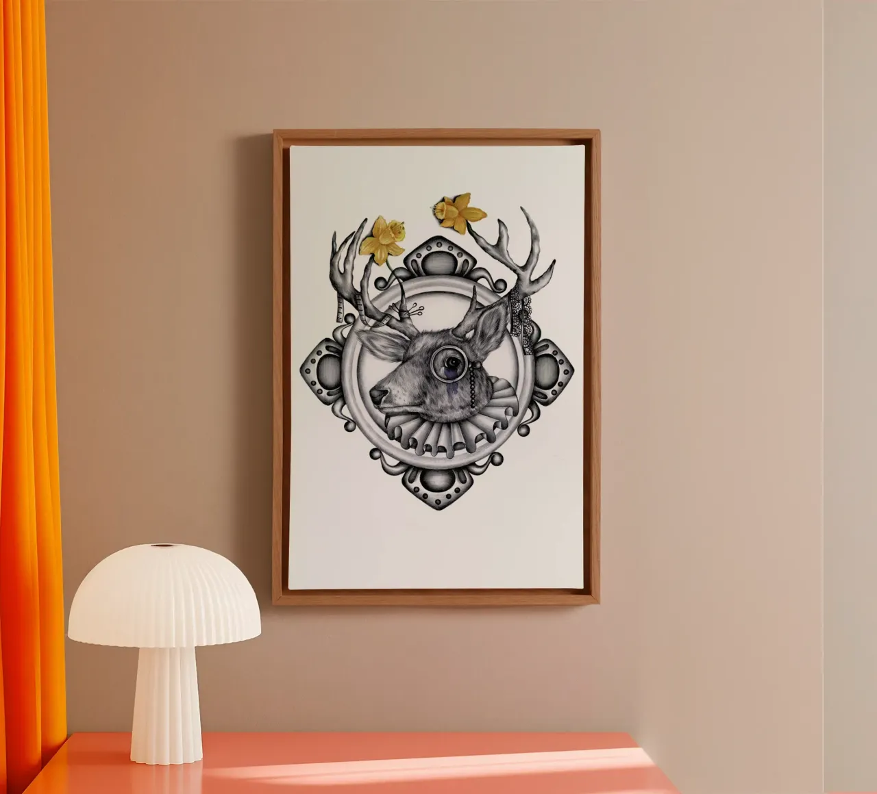 Deer canvas by Maria Vdovichenko