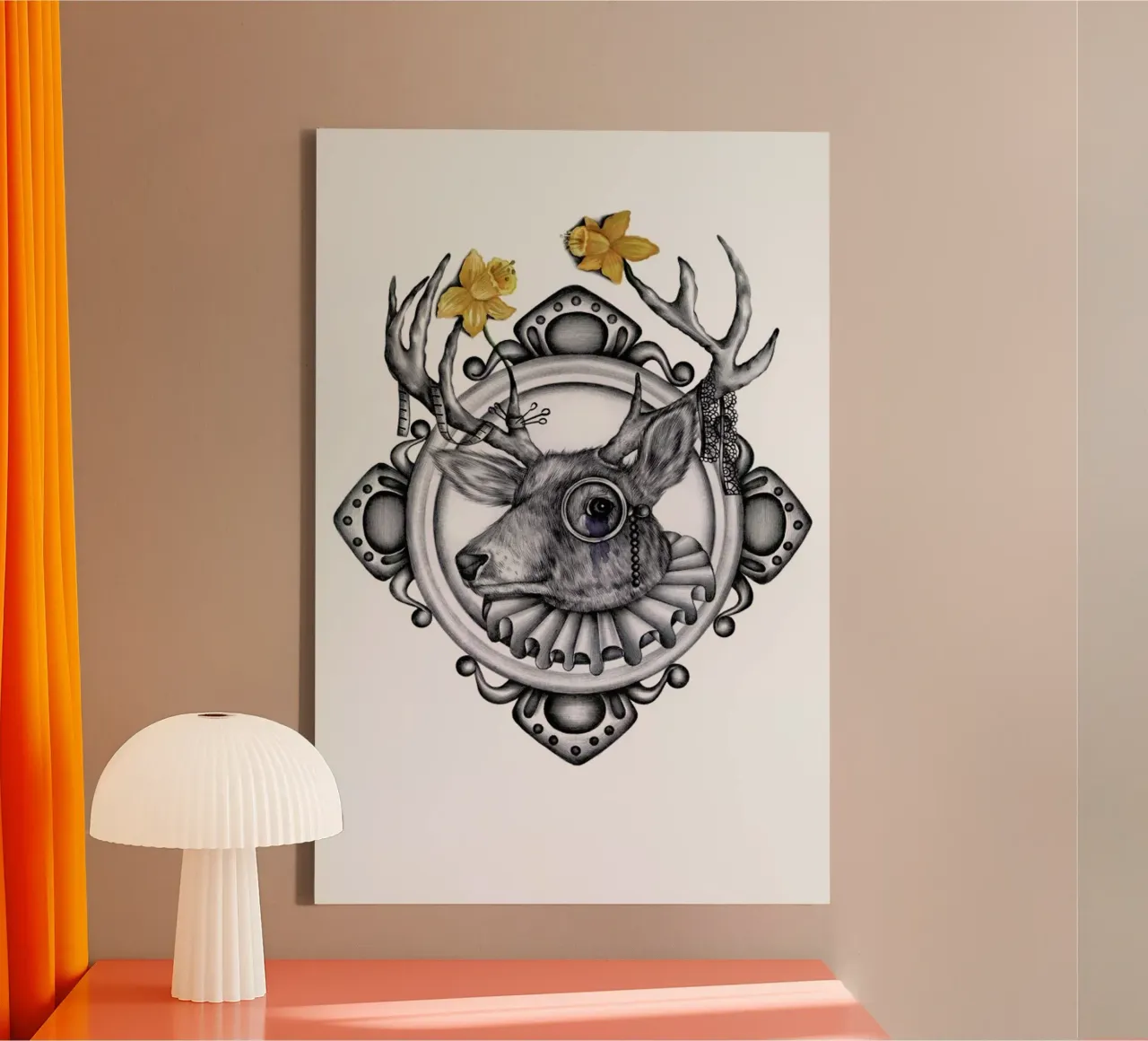 Deer canvas by Maria Vdovichenko