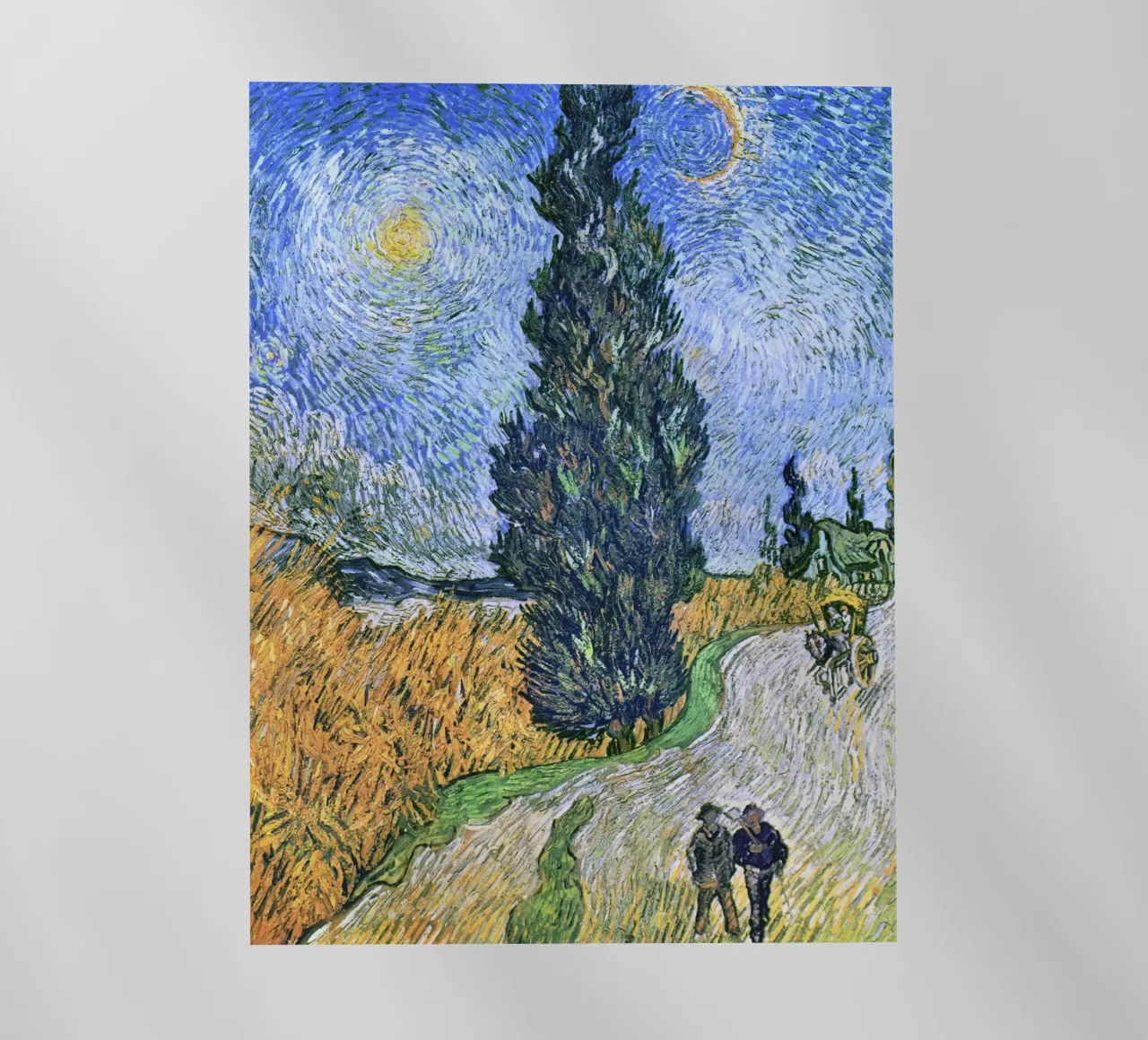 Strada con cipresso e stella (1890) di Vincent van Gogh pellicola backlit da Art History
