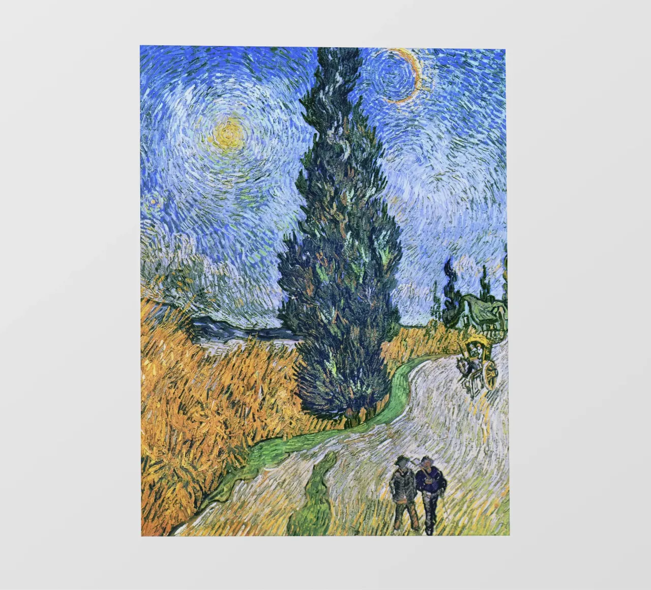 Strada con cipresso e stella (1890) di Vincent van Gogh pellicola backlit da Art History
