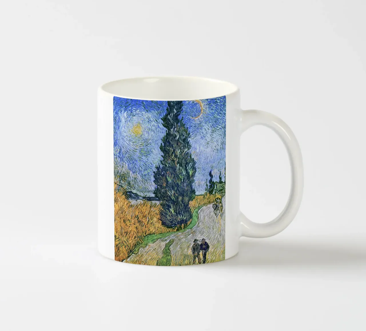 Strada con cipresso e stella (1890) di Vincent van Gogh tazza in ceramica da Art History
