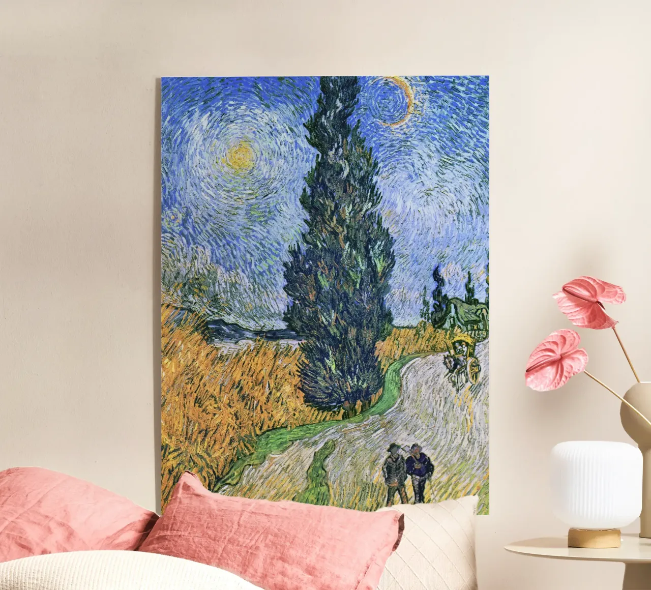 Strada con cipresso e stella (1890) di Vincent van Gogh plexiglass da Art History
