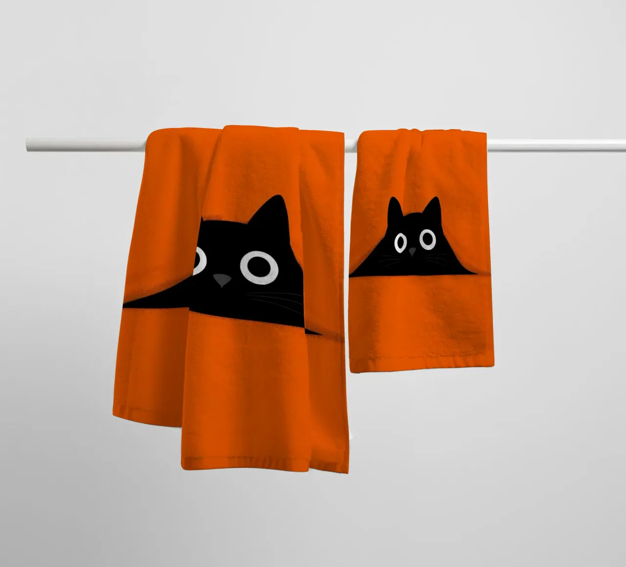 Peekaboo cat towel by Pictura