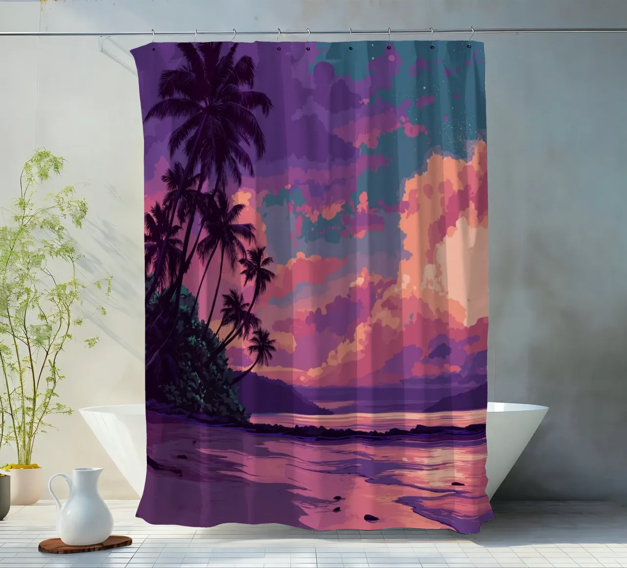 Strand shower curtain by Pictura
