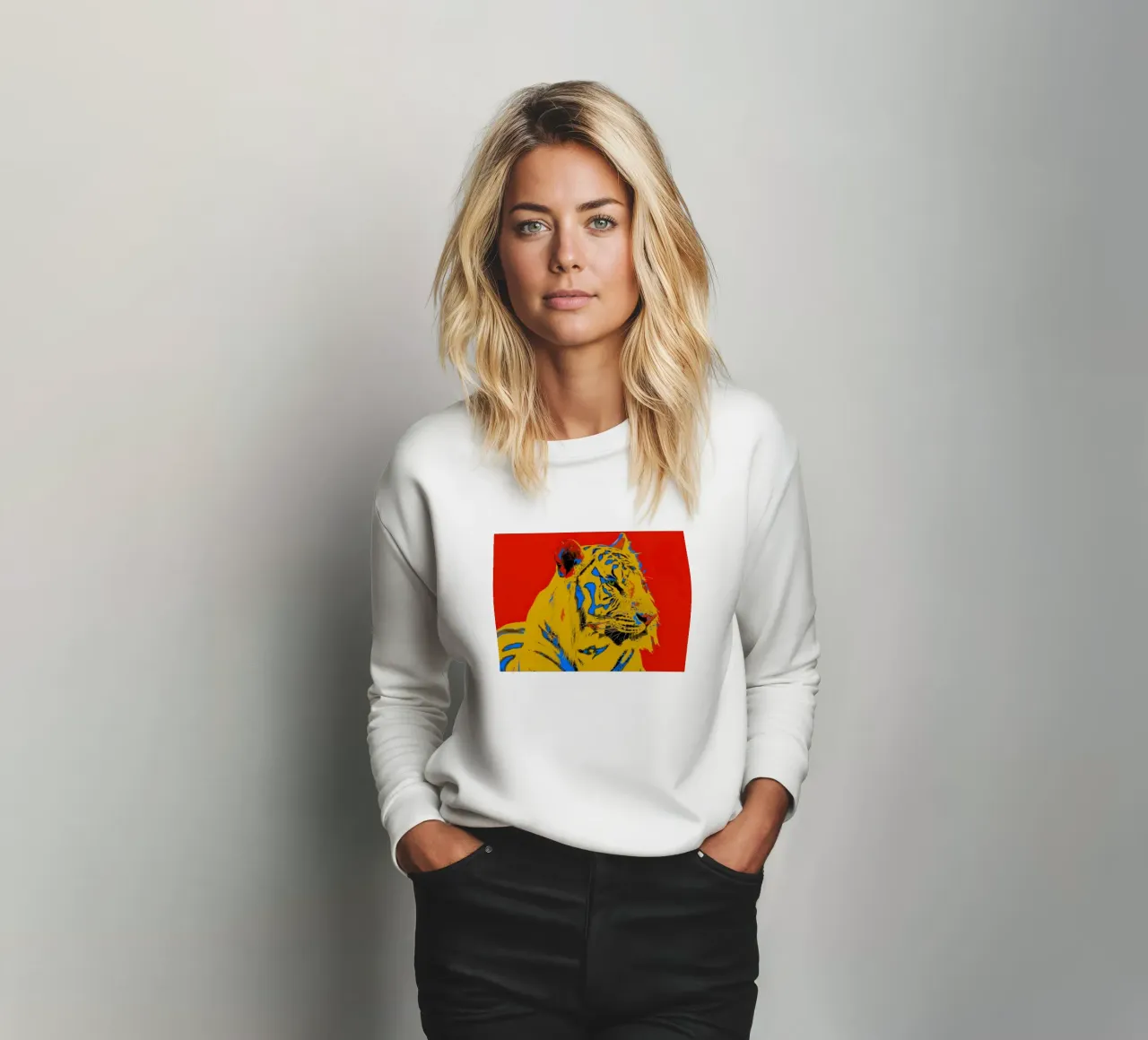 Tiger Pop Art red felpa da Happy 😃 Art 🎨 by Christine Schnoell