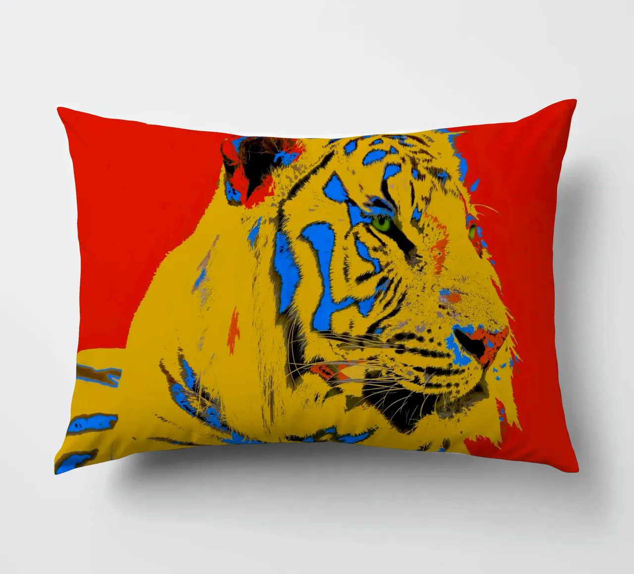 Tiger Pop Art red cuscino da Happy 😃 Art 🎨 by Christine Schnoell