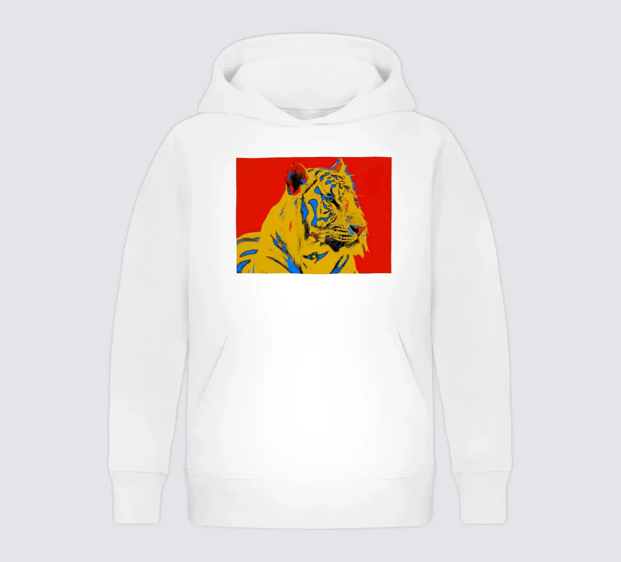 Tiger Pop Art red felpa bambino con cappuccio da Happy 😃 Art 🎨 by Christine Schnoell