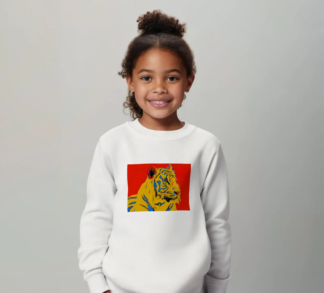 Tiger Pop Art red felpa bambino da Happy 😃 Art 🎨 by Christine Schnoell