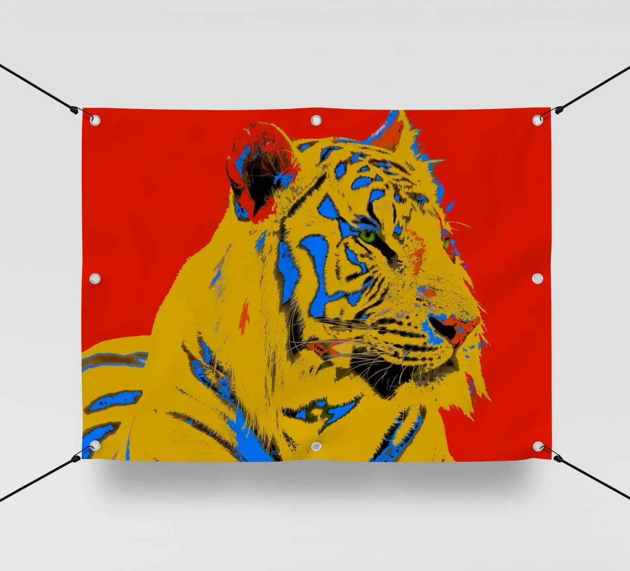 Tiger Pop Art red telo in pvc da Happy 😃 Art 🎨 by Christine Schnoell