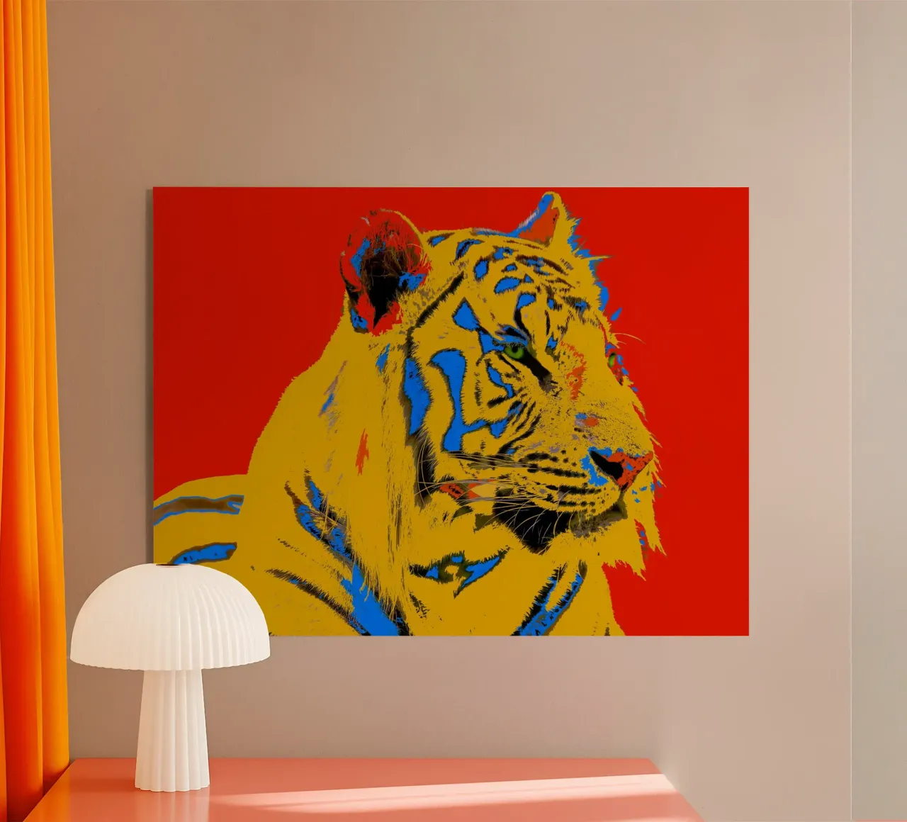 Tiger Pop Art red plexiglass da Happy 😃 Art 🎨 by Christine Schnoell