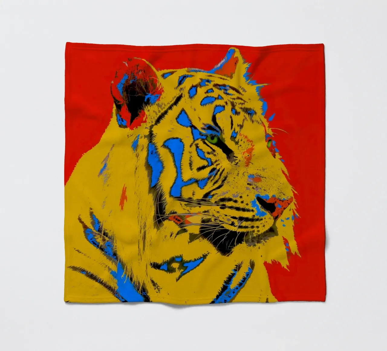 Tiger Pop Art red coperta in pile da Happy 😃 Art 🎨 by Christine Schnoell
