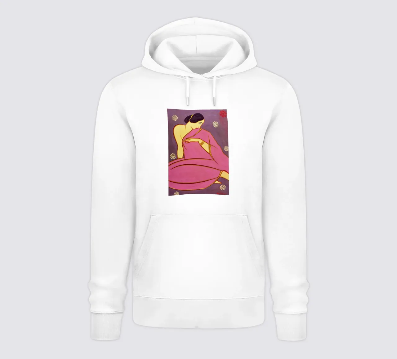 Signora in sari rosa di Jamini Roy felpa con cappuccio da Classic Art Prints
