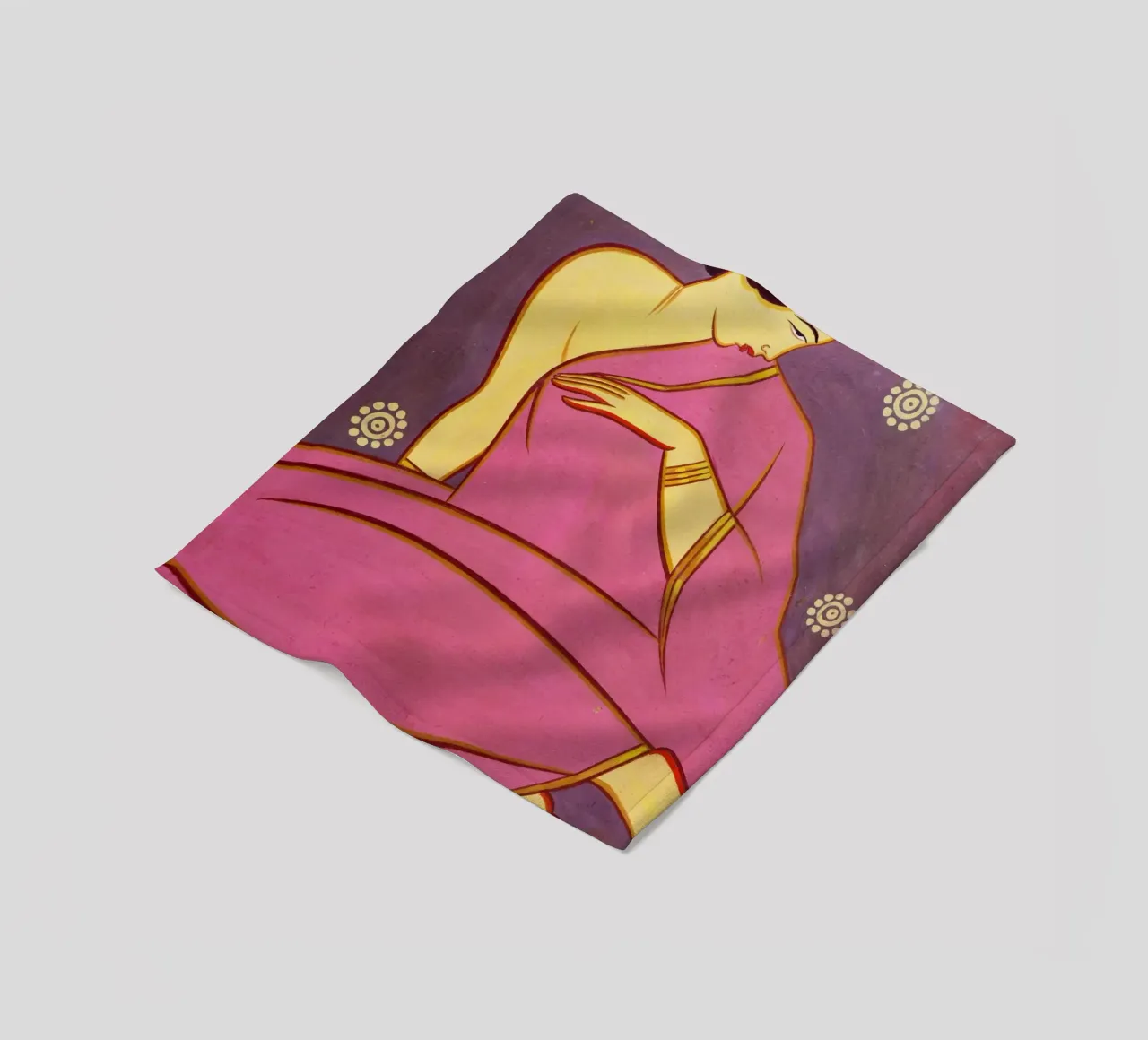 Signora in sari rosa di Jamini Roy coperta in pile da Classic Art Prints