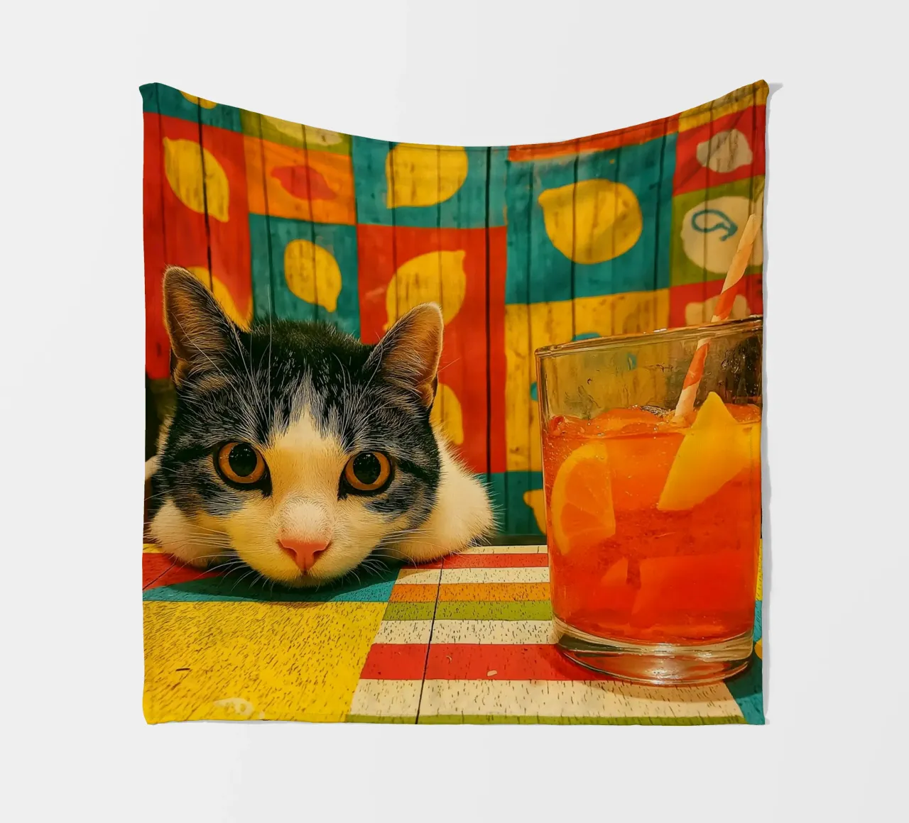 Gatto in cucina coperta in pile da Pictura