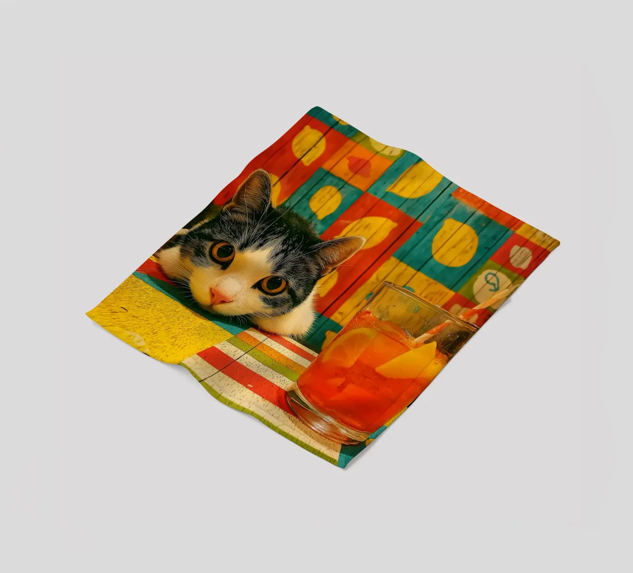 Gatto in cucina coperta in pile da Pictura