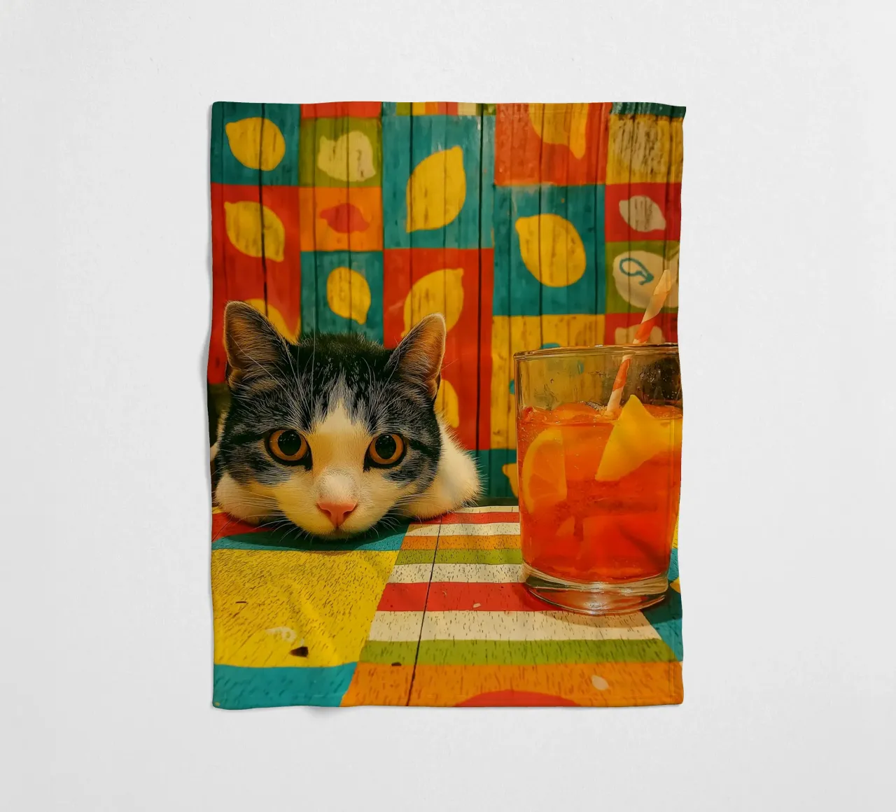 Gatto in cucina coperta in pile da Pictura