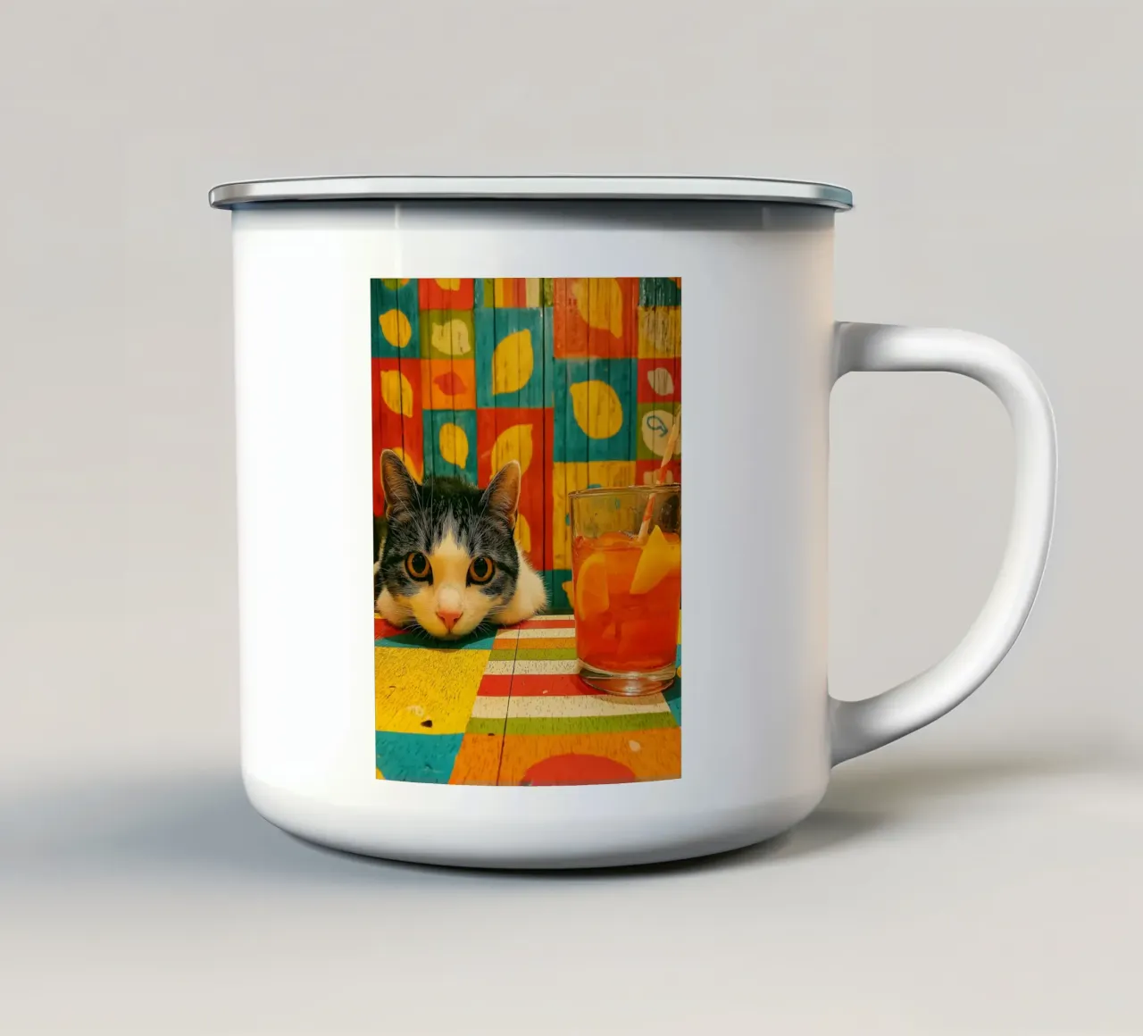 Gatto in cucina tazza in smalto da Pictura