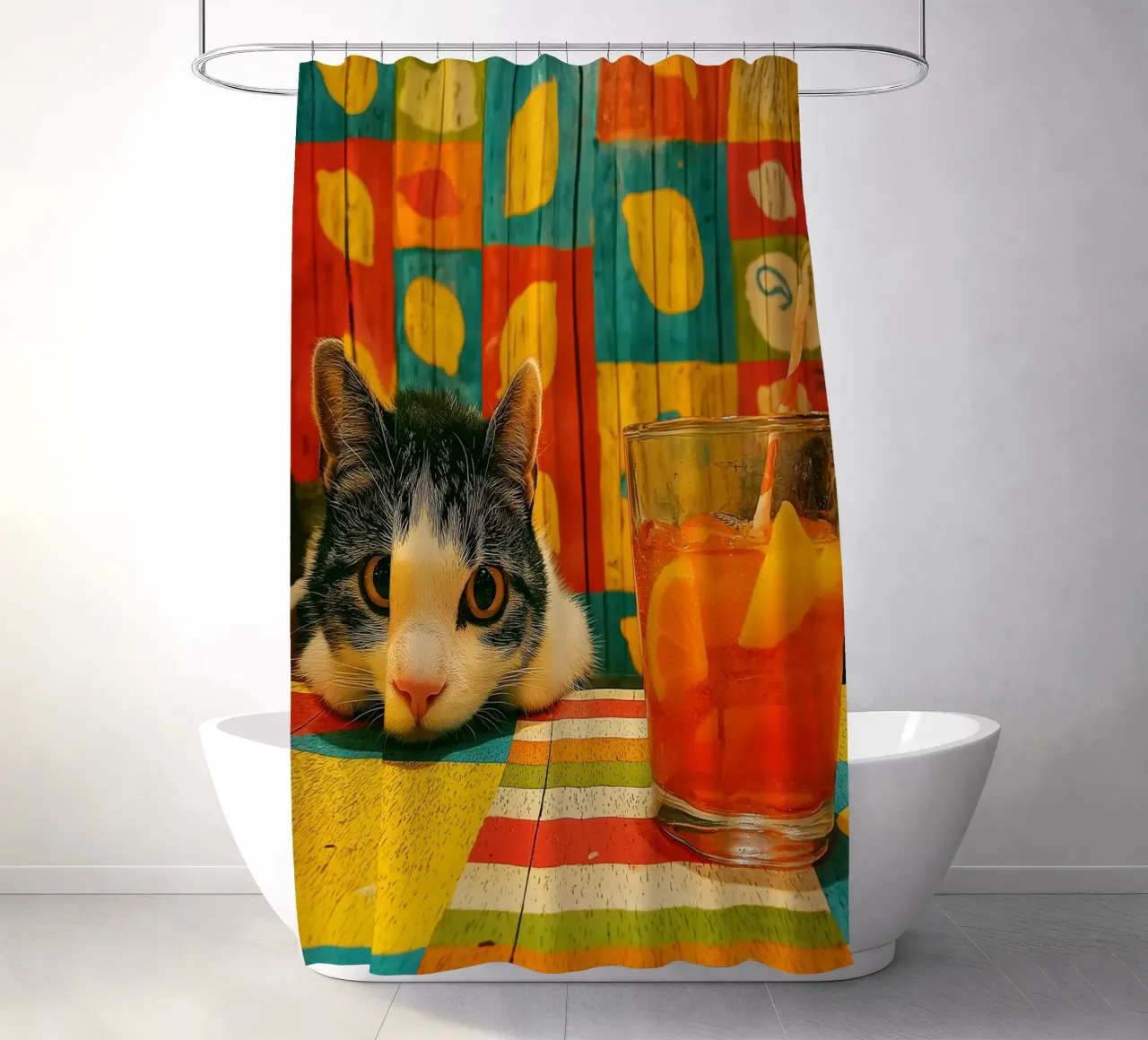 Gatto in cucina tenda da doccia da Pictura