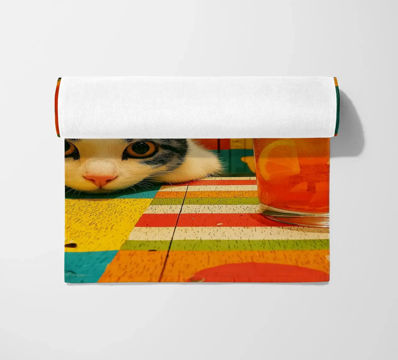 Gatto in cucina telo mare da Pictura