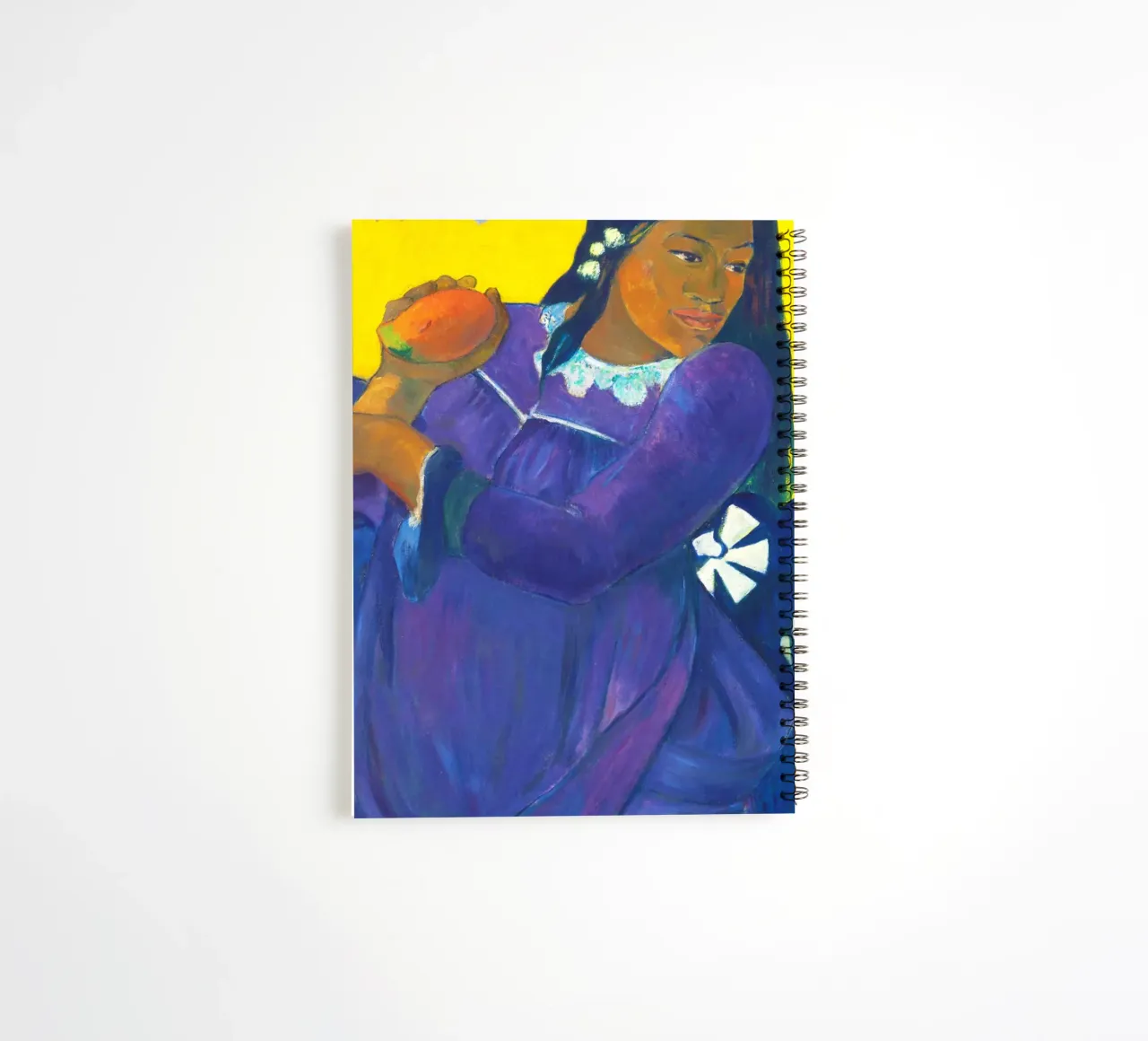 Nō te vi (Woman with a Mango) (1892) by Paul Gauguin spiral notebook by Venus Art