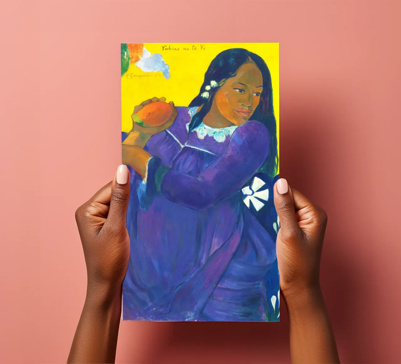 Nō te vi (Woman with a Mango) (1892) by Paul Gauguin sticker sheet by Venus Art
