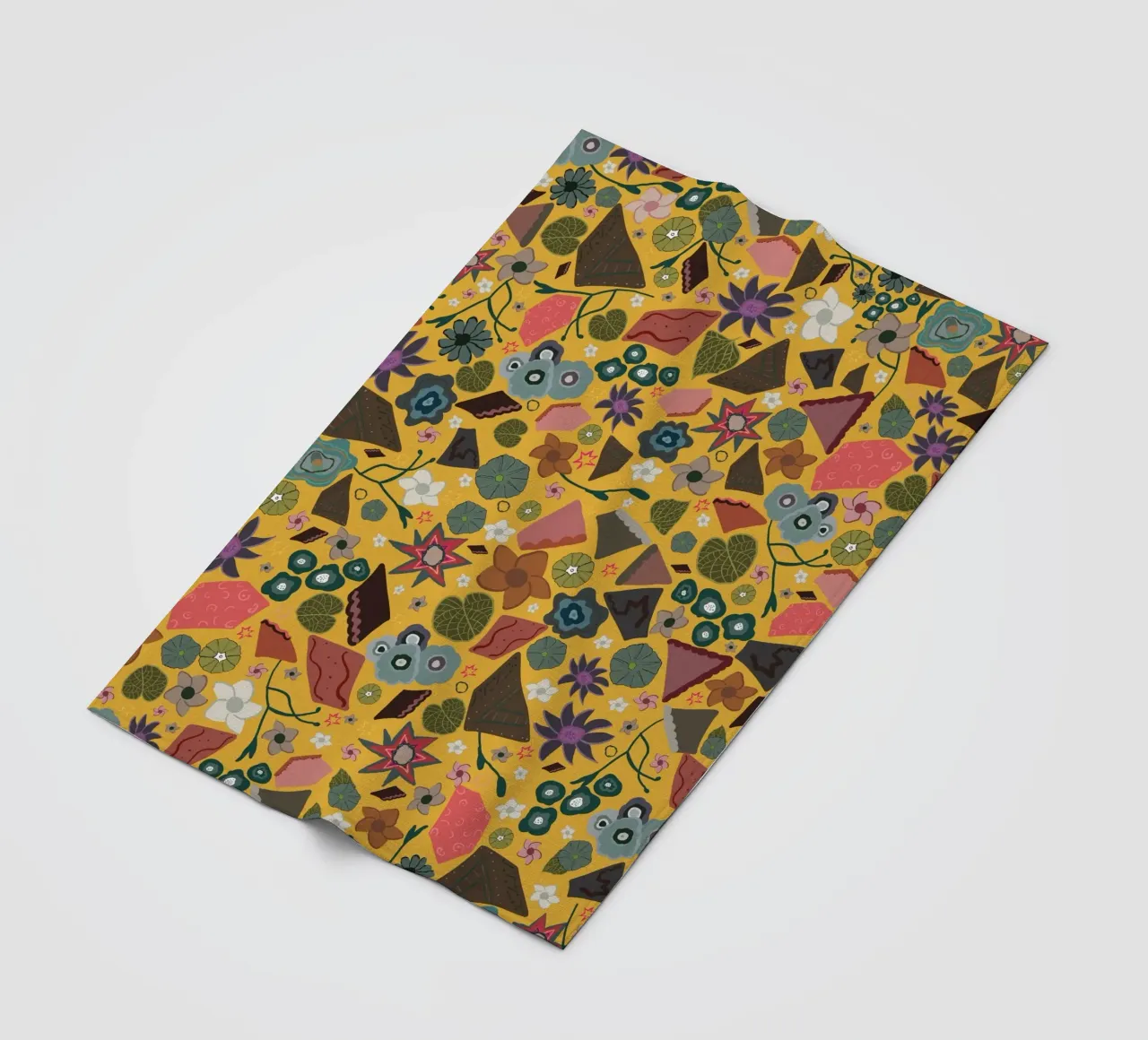 Abstract floral pattern fleece blanket by gulsengunel