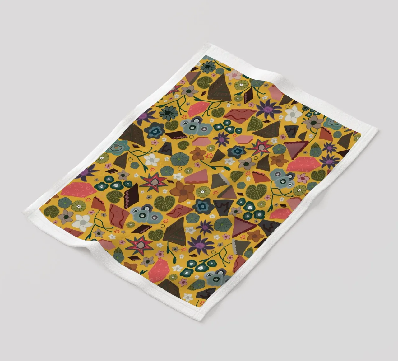 Abstract floral pattern fleece blanket by gulsengunel