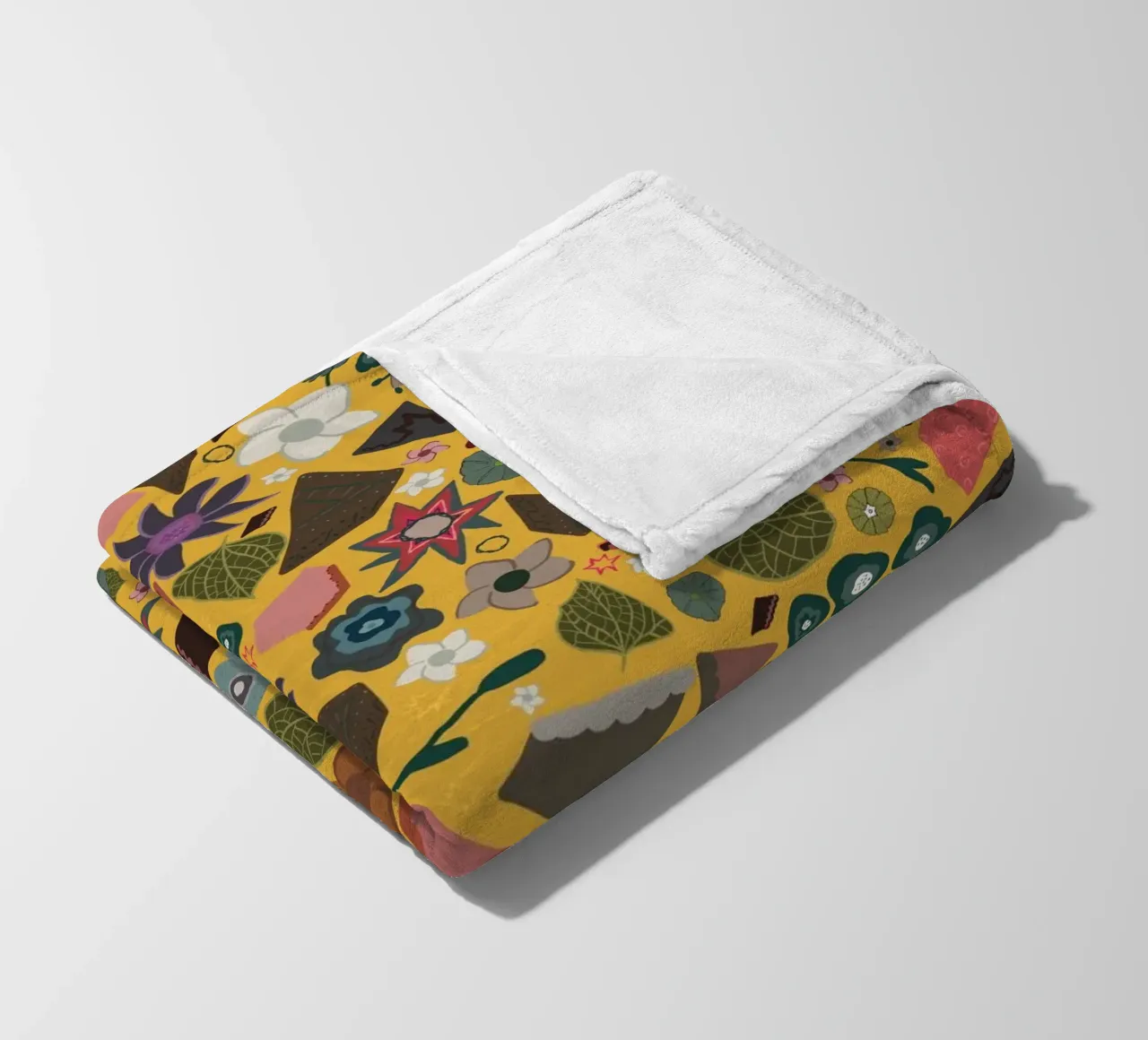 Abstract floral pattern fleece blanket by gulsengunel