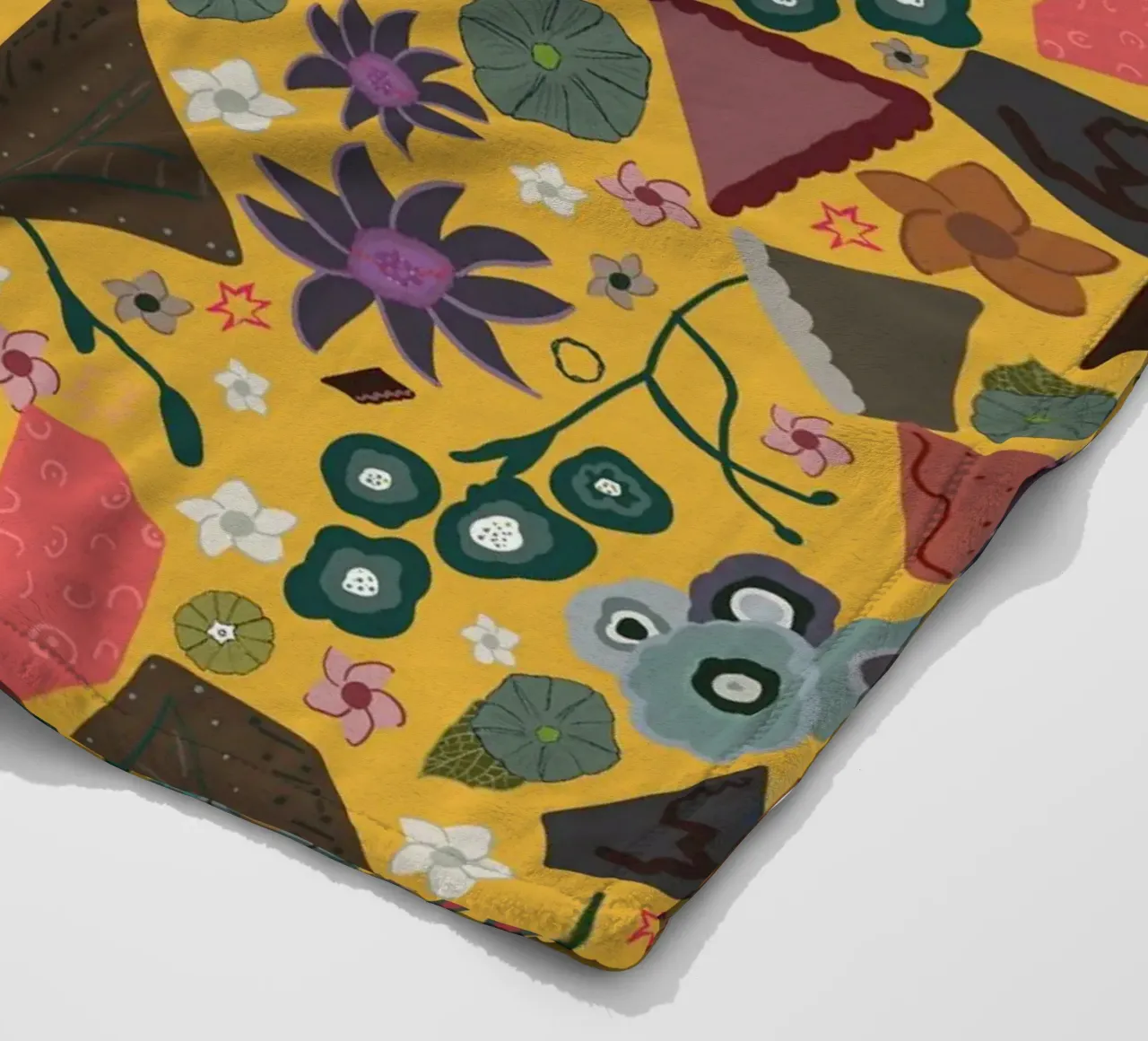 Abstract floral pattern fleece blanket by gulsengunel