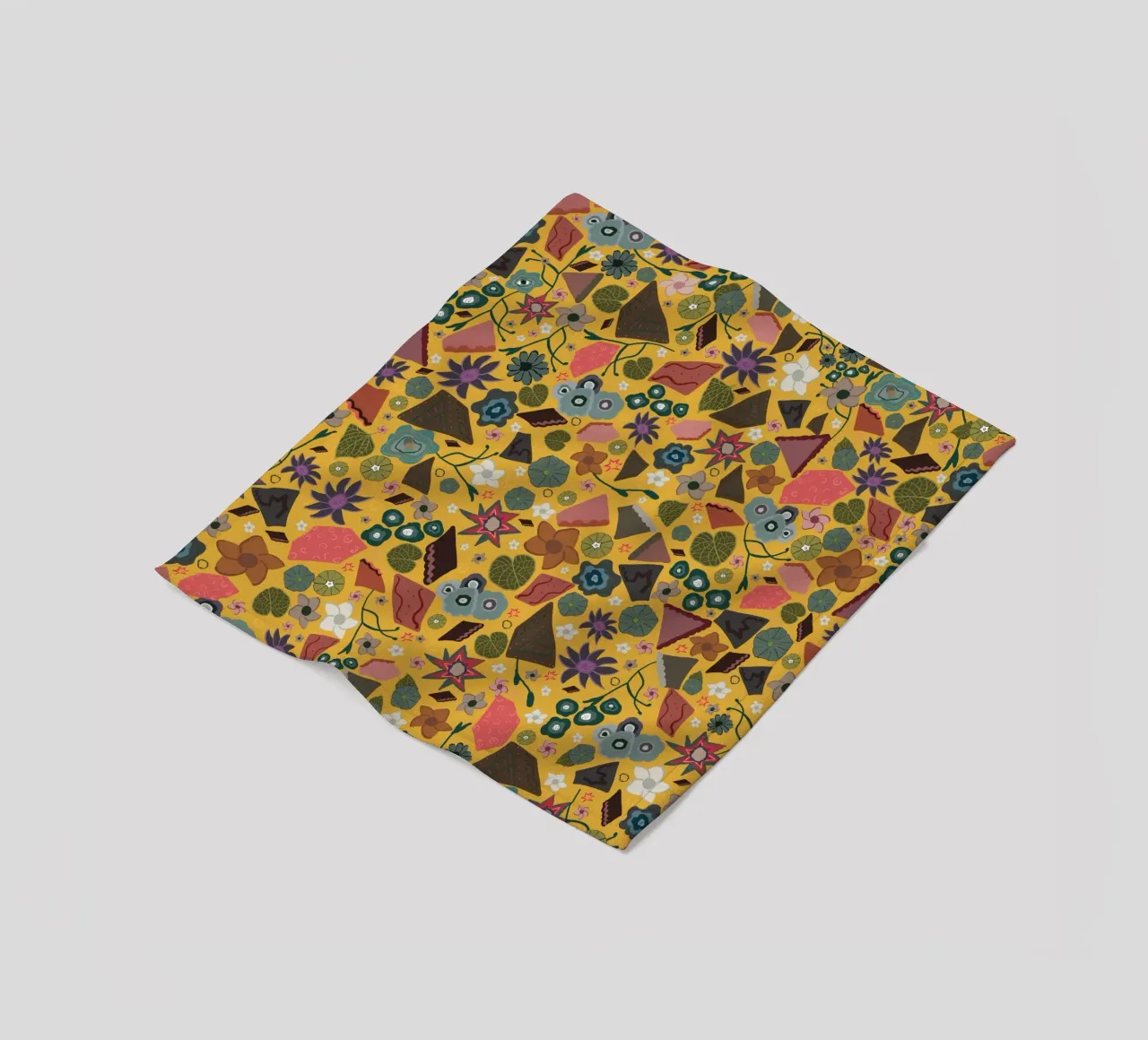 Abstract floral pattern fleece blanket by gulsengunel