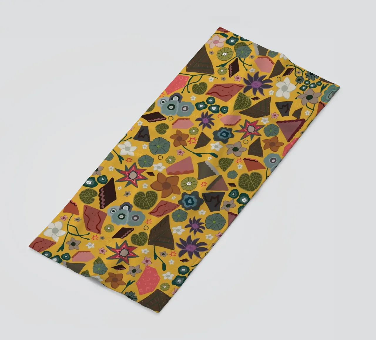 Abstract floral pattern beach towel by gulsengunel